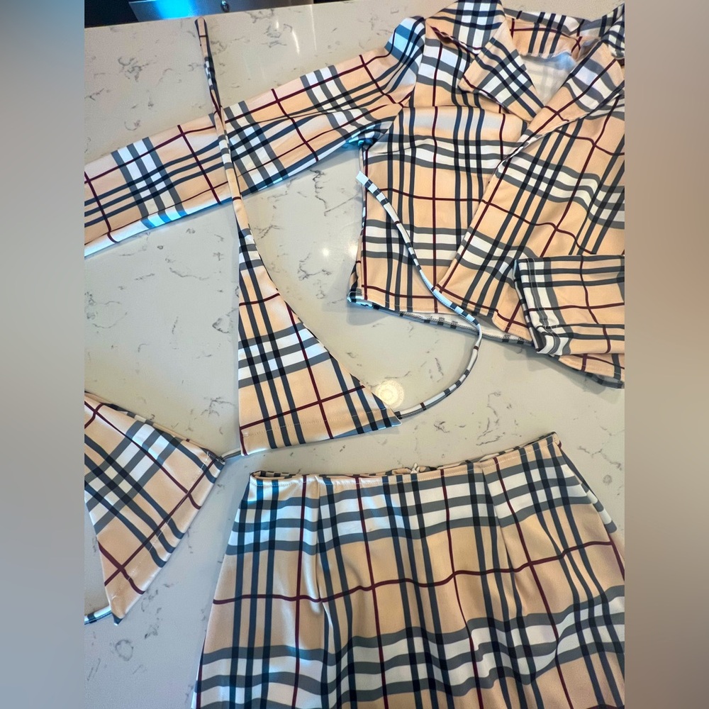 plaid 3 piece set